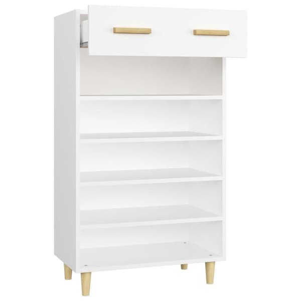 vidaXL Skoskap hvit 60x35x105 cm konstruert tre