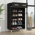 Miniatyrbilde 3 av 11: vidaXL Skoskap svart 60x35x105 cm konstruert tre