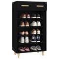 Miniatyrbilde 4 av 11: vidaXL Skoskap svart 60x35x105 cm konstruert tre