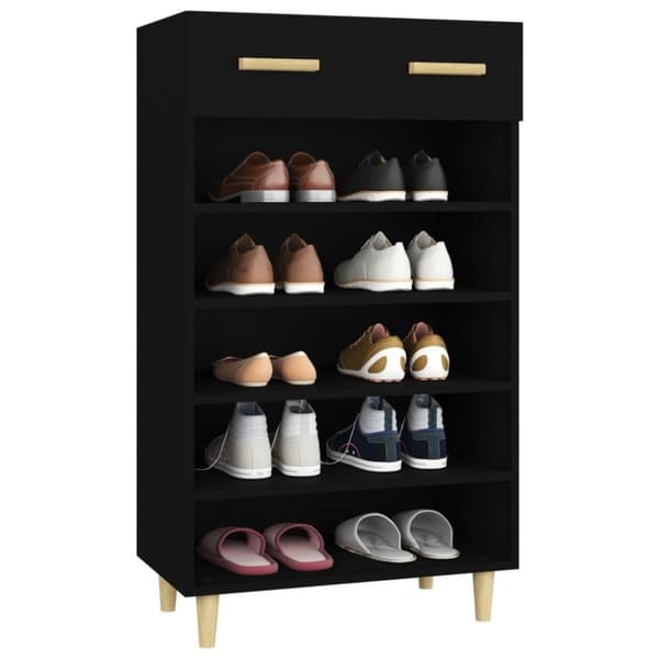 vidaXL Skoskap svart 60x35x105 cm konstruert tre