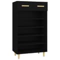 Miniatyrbilde 1 av 11: vidaXL Skoskap svart 60x35x105 cm konstruert tre