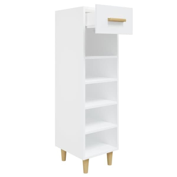 vidaXL Skoskap hvit 30x35x105 cm konstruert tre
