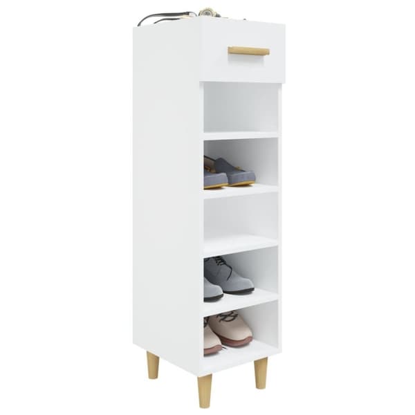 vidaXL Skoskap hvit 30x35x105 cm konstruert tre