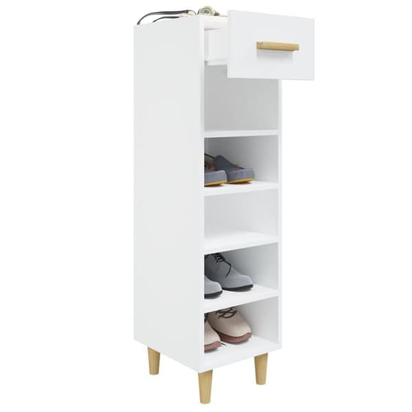 vidaXL Skoskap hvit 30x35x105 cm konstruert tre