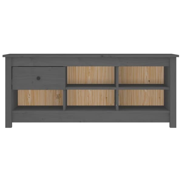 vidaXL Skoskap grå 110x38x45,5 cm heltre furu