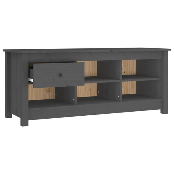vidaXL Skoskap grå 110x38x45,5 cm heltre furu