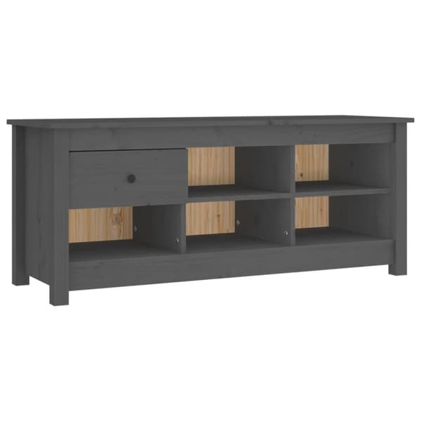 vidaXL Skoskap grå 110x38x45,5 cm heltre furu