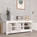 Miniatyrbilde 7 av 11: vidaXL Skoskap hvit 110x38x45,5 cm heltre furu