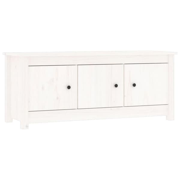vidaXL Skoskap hvit 110x38x45,5 cm heltre furu