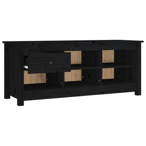 vidaXL Skoskåp svart 110x38x45,5 cm massiv furu