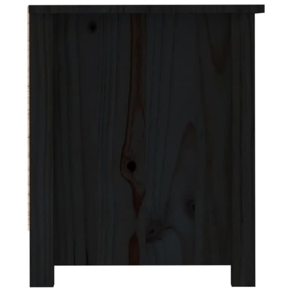 vidaXL Skoskåp svart 110x38x45,5 cm massiv furu