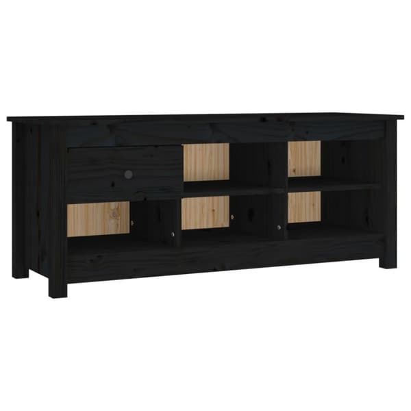 vidaXL Skoskåp svart 110x38x45,5 cm massiv furu
