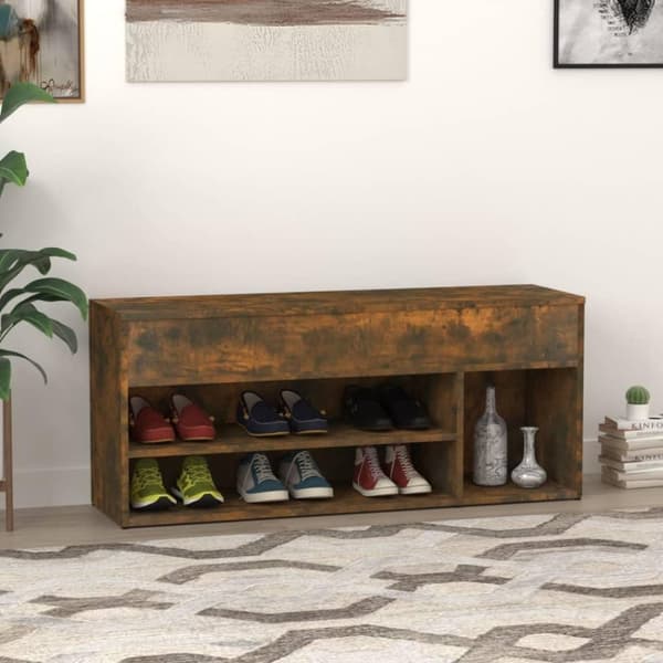 vidaXL Skobenk røkt eik 105x30x45 cm konstruert tre