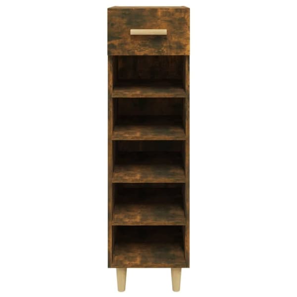 vidaXL Skoskap røkt eik 30x35x105 cm konstruert tre
