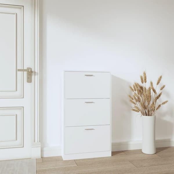 vidaXL skoskab 59x17x108 cm konstrueret træ hvid