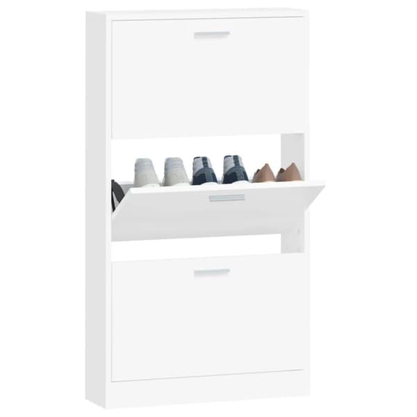 vidaXL skoskab 59x17x108 cm konstrueret træ hvid