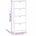 Miniatyrbillede 10 af 11: vidaXL skoskab 59x17x150 cm konstrueret træ hvid