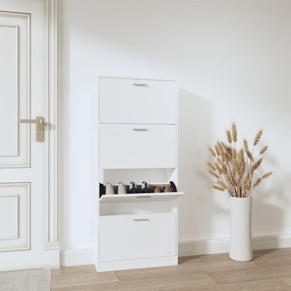 vidaXL skoskab 59x17x150 cm konstrueret træ hvid