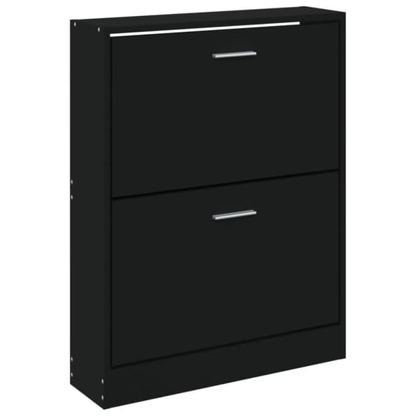 vidaXL Kenkäkaappi musta 59x17x81 cm tekninen puu