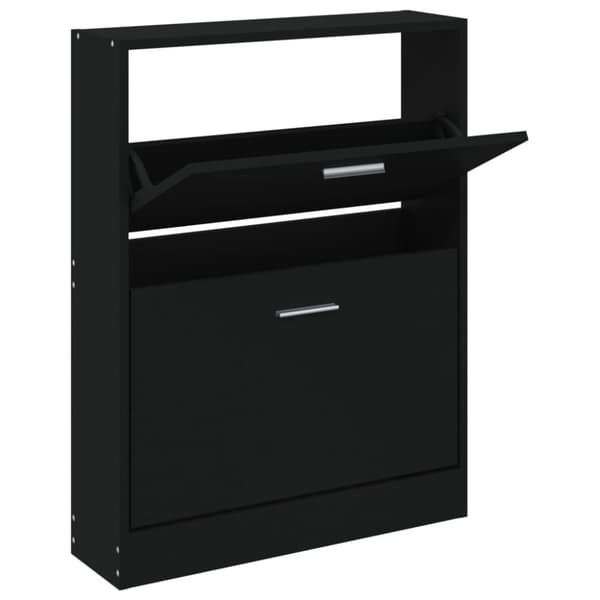 vidaXL Kenkäkaappi musta 59x17x81 cm tekninen puu