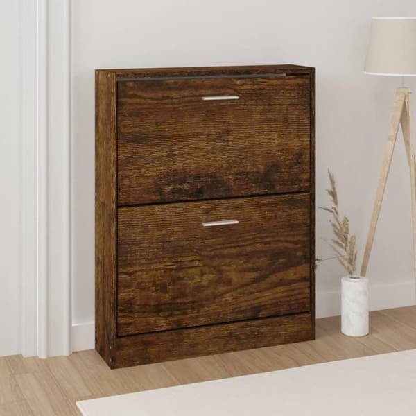 vidaXL skoskab 59x17x81 cm konstrueret træ røget egetræsfarve