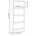 Miniatyrbillede 8 af 9: vidaXL skoskab 63x24x147 cm konstrueret træ hvid