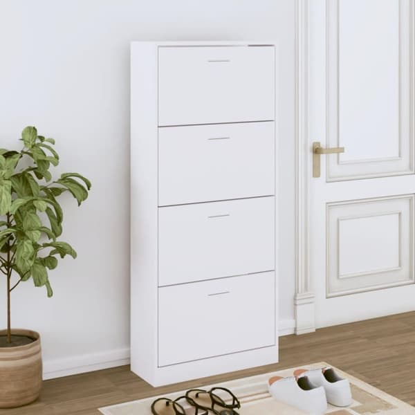 vidaXL skoskab 63x24x147 cm konstrueret træ hvid