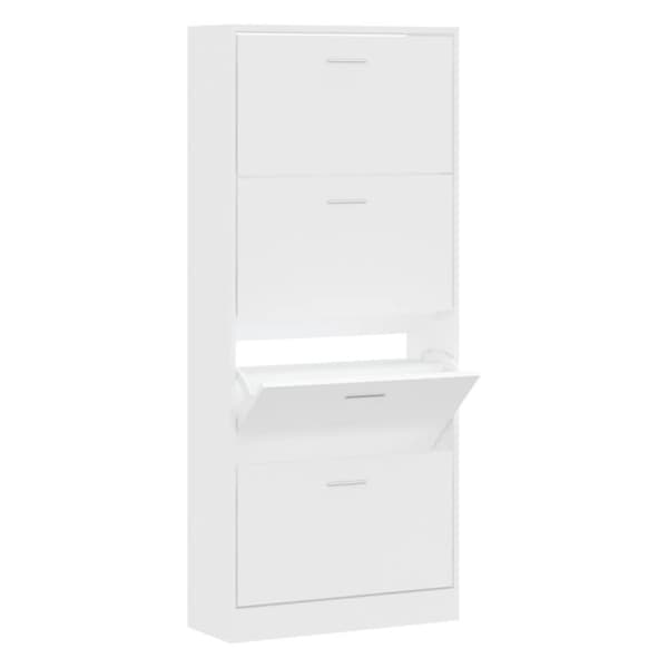 vidaXL skoskab 63x24x147 cm konstrueret træ hvid