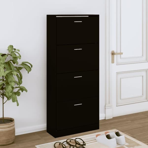 vidaXL skoskab 63x24x147 cm konstrueret træ sort