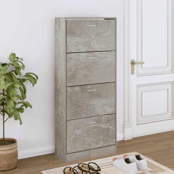 vidaXL skoskab 63x24x147 cm konstrueret træ betongrå