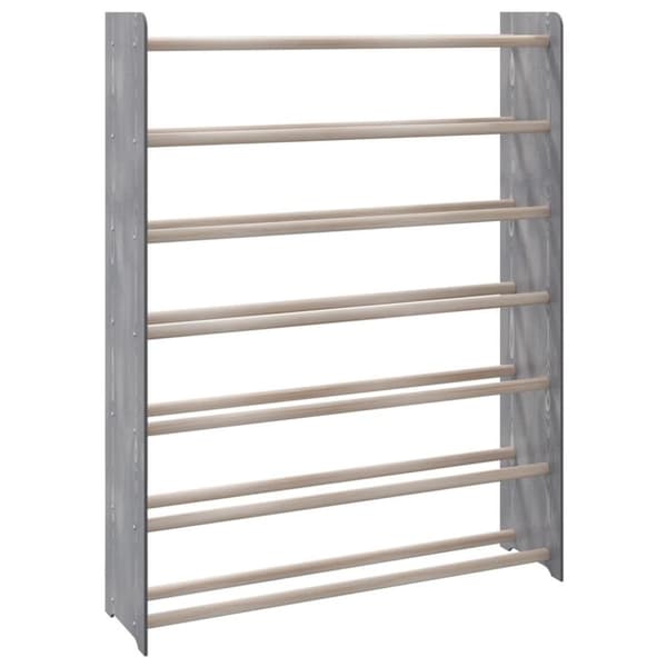 vidaXL Skohylle grå 90x24x117 cm konstruert tre