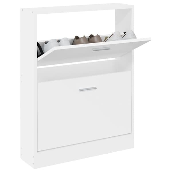 vidaXL Skoskap hvit 59x17x81 cm konstruert tre