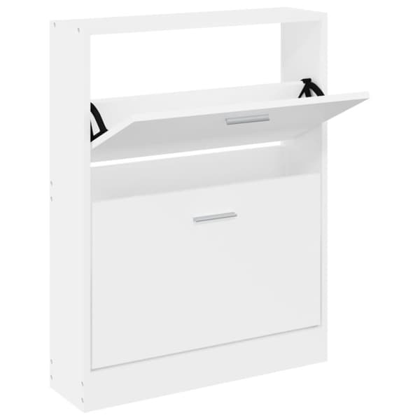 vidaXL Skoskap hvit 59x17x81 cm konstruert tre