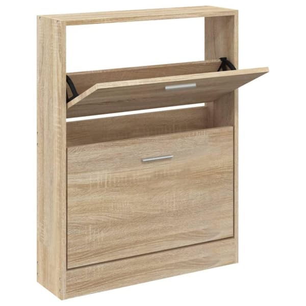 vidaXL Skoskap eik 59x17x81 cm konstruert tre