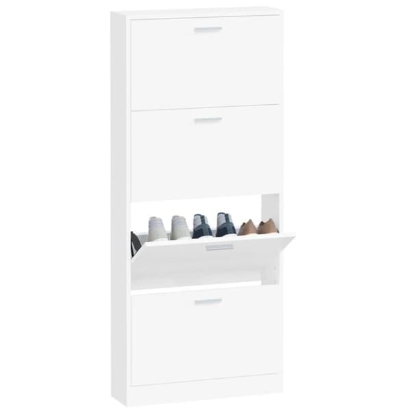 vidaXL Skoskåp vit 59x17x150 cm konstruerat trä