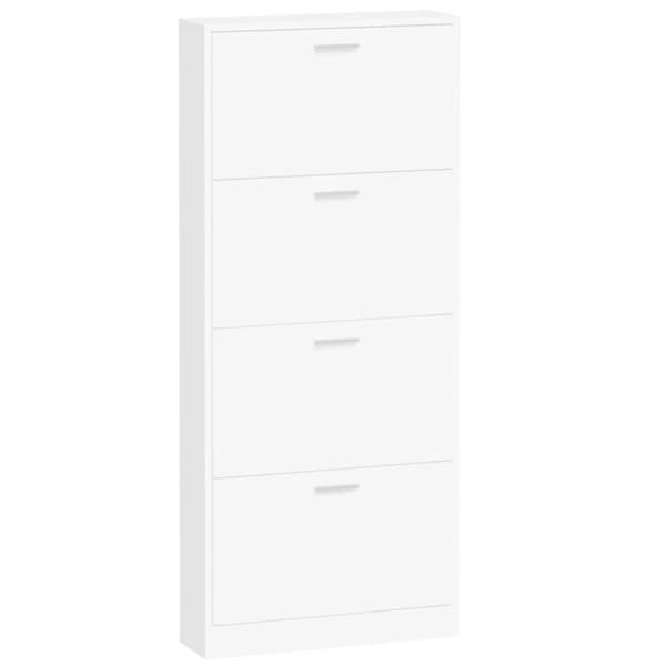 vidaXL Skoskåp vit 59x17x150 cm konstruerat trä