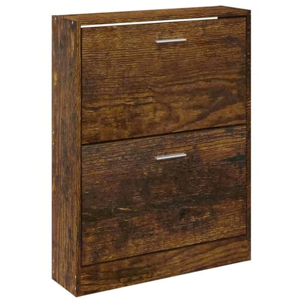 vidaXL Skoskap røkt eik 59x17x81 cm konstruert tre