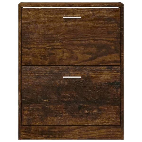 vidaXL Skoskap røkt eik 59x17x81 cm konstruert tre