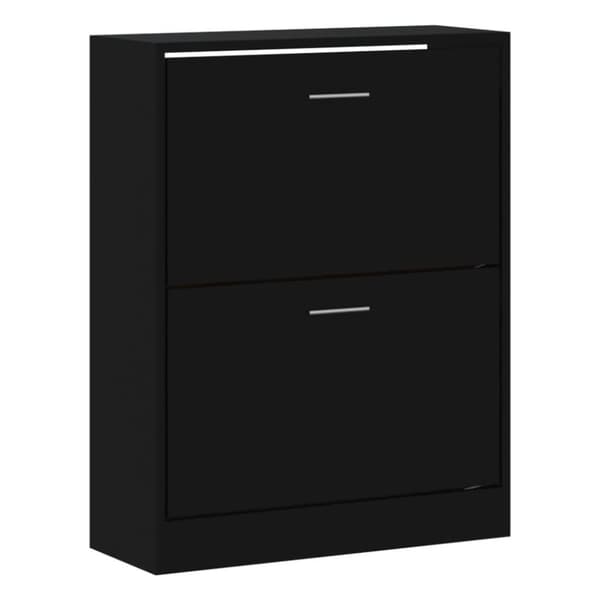 vidaXL Skoskåp svart 63x24x81 cm konstruerat trä