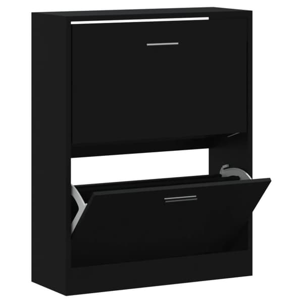vidaXL Skoskåp svart 63x24x81 cm konstruerat trä