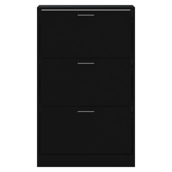 vidaXL Skoskap svart 63x24x103 cm konstruert tre