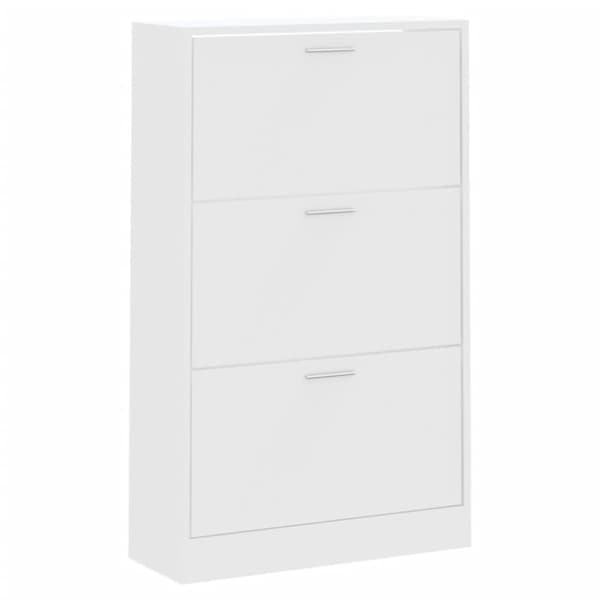 vidaXL Skoskap hvit 63x24x103 cm konstruert tre