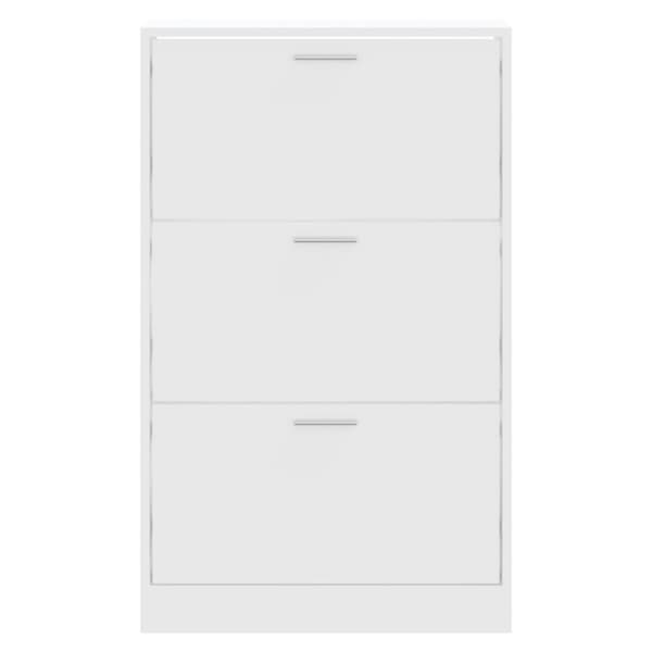 vidaXL Skoskap hvit 63x24x103 cm konstruert tre