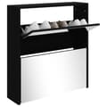 Miniatyrbilde 3 av 9: vidaXL Skoskap med speil 2 lag svart 63x17x67 cm
