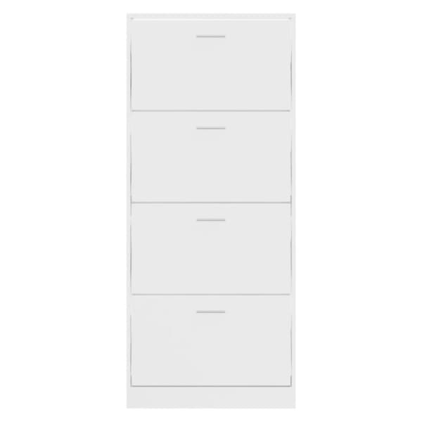 vidaXL skoreol 63x24x147 cm konstrueret træ hvid højglans