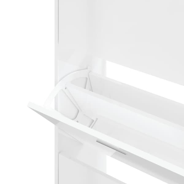 vidaXL skoreol 63x24x147 cm konstrueret træ hvid højglans