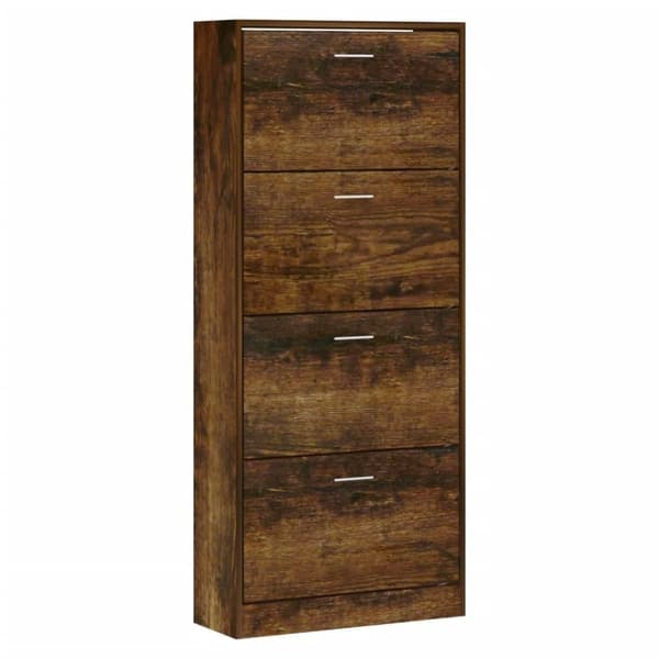 vidaXL skoskab 63x24x147 cm konstrueret træ røget egetræsfarve