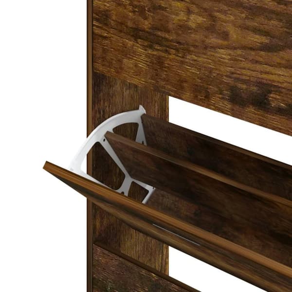 vidaXL skoskab 63x24x147 cm konstrueret træ røget egetræsfarve