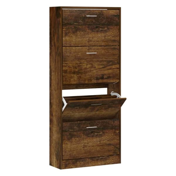 vidaXL skoskab 63x24x147 cm konstrueret træ røget egetræsfarve