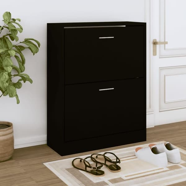 vidaXL skoskab 63x24x81 cm konstrueret træ sort